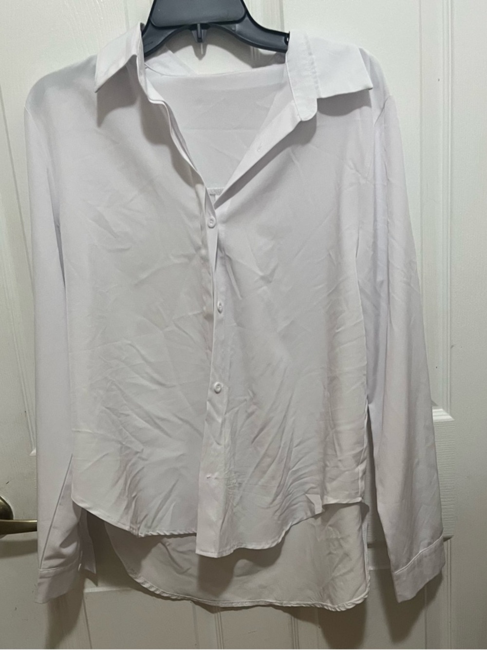Men's White Long-Sleeve Dress Shirt - Classic Collar